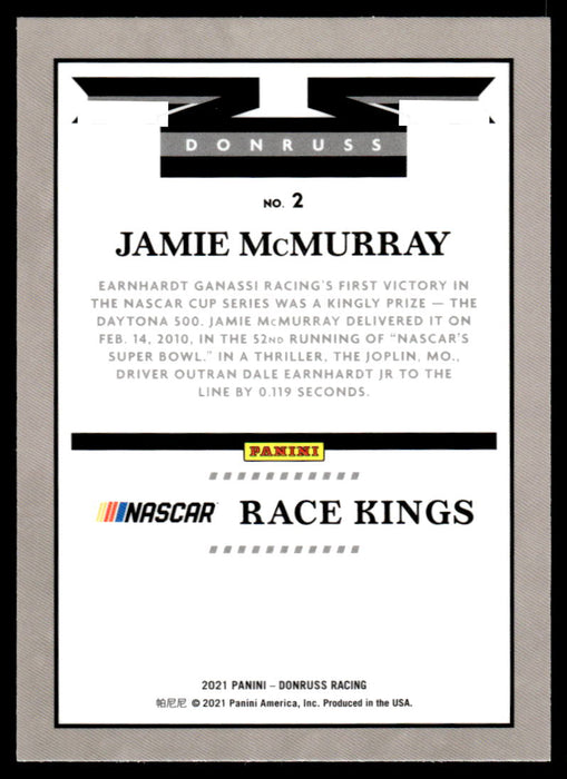 Jamie McMurray 2021 Panini Donruss Racing Optic Back of Card