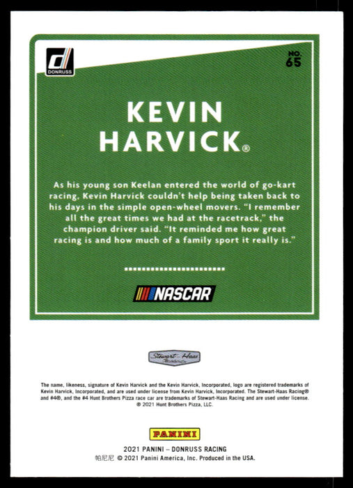 Kevin Harvick 2021 Panini Donruss Racing Base Back of Card