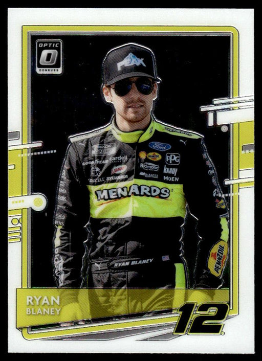 Ryan Blaney 2021 Panini Donruss Racing Optic Front of Card