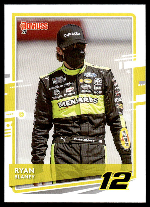 Ryan Blaney 2021 Panini Donruss Racing Base Front of Card