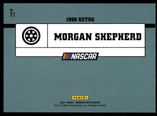 Morgan Shepherd 2021 Panini Donruss Racing Optic Back of Card