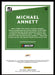 Michael Annett 2021 Panini Donruss Racing Base Back of Card