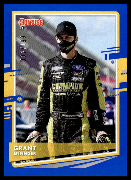 Grant Enfinger 2021 Panini Donruss Racing Blue Front of Card