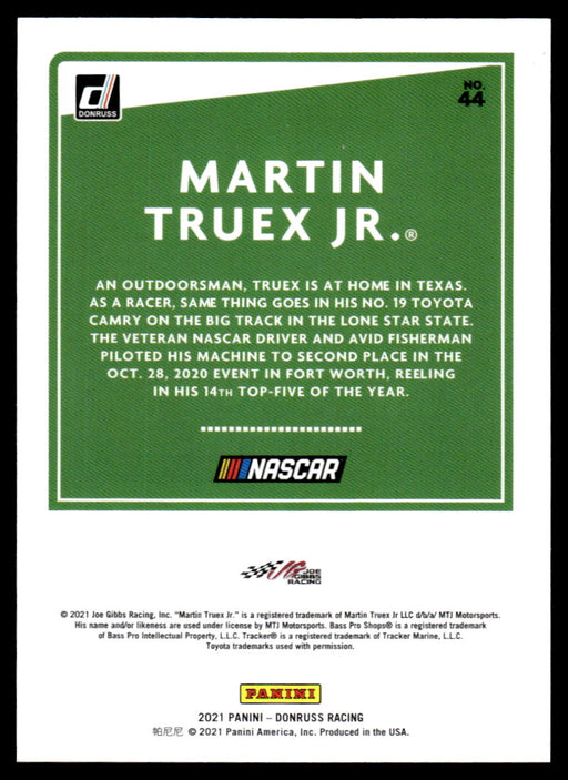 Martin Truex Jr. 2021 Panini Donruss Racing Red Back of Card