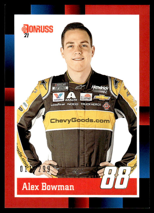 Alex Bowman 2021 Panini Donruss Racing Red Front of Card