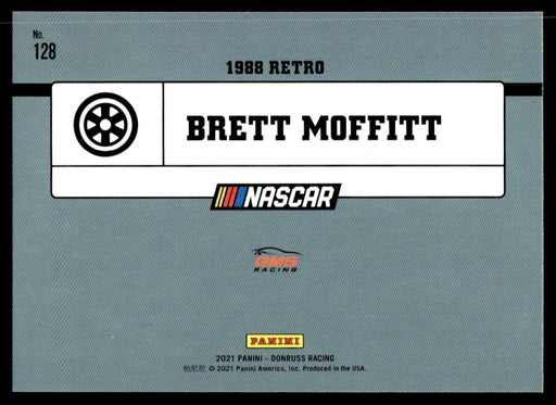 Brett Moffitt 2021 Panini Donruss Racing Base Back of Card