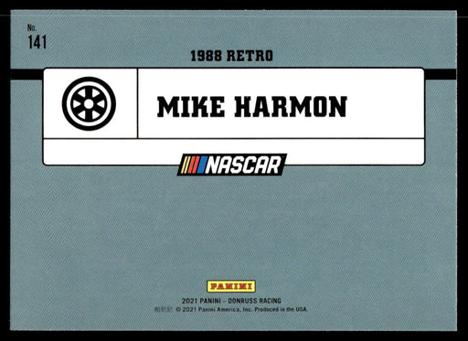 Mike Harmon 2021 Panini Donruss Racing Base Back of Card