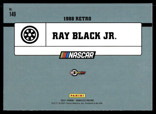 Ray Black Jr. 2021 Panini Donruss Racing Base Back of Card