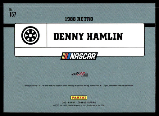 Denny Hamlin 2021 Panini Donruss Racing Base Back of Card