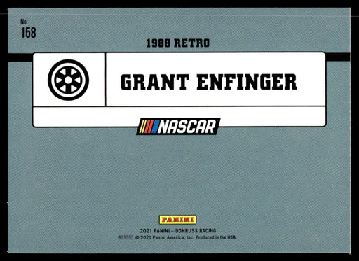 Grant Enfinger 2021 Panini Donruss Racing Base Back of Card