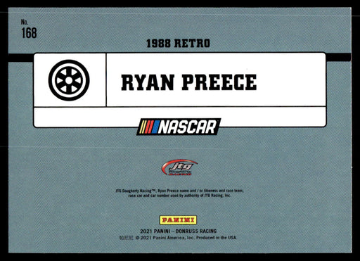 Ryan Preece 2021 Panini Donruss Racing Base Back of Card