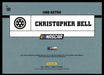 Christopher Bell 2021 Panini Donruss Racing Base Back of Card