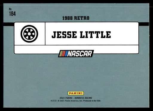 Jesse Little 2021 Panini Donruss Racing Base Back of Card