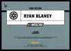 Ryan Blaney 2021 Panini Donruss Racing Base Back of Card