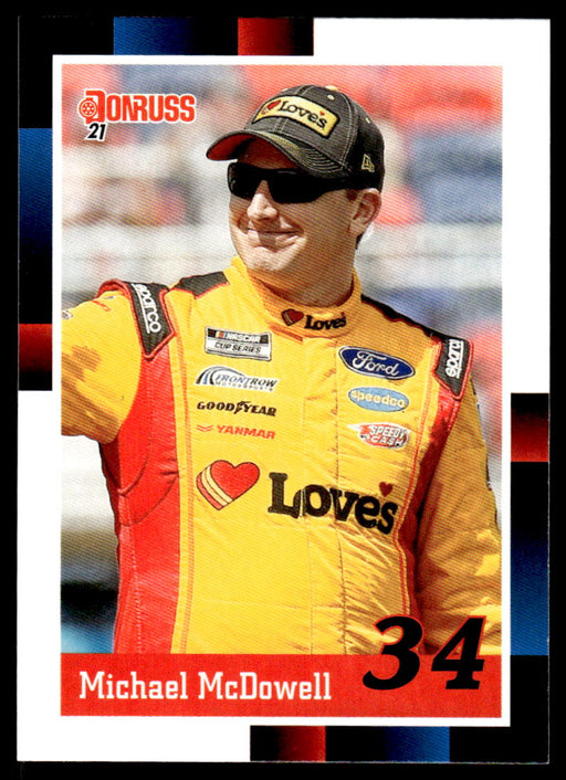 Michael McDowell 2021 Panini Donruss Racing Base Front of Card