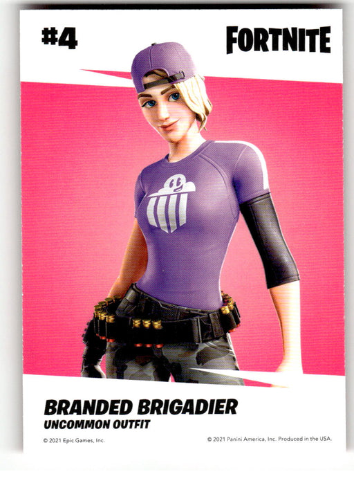 Branded Brigadier 2021 Panini Fortnite Series 3 Back of Card