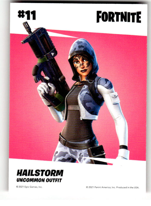 Hailstorm 2021 Panini Fortnite Series 3 Back of Card