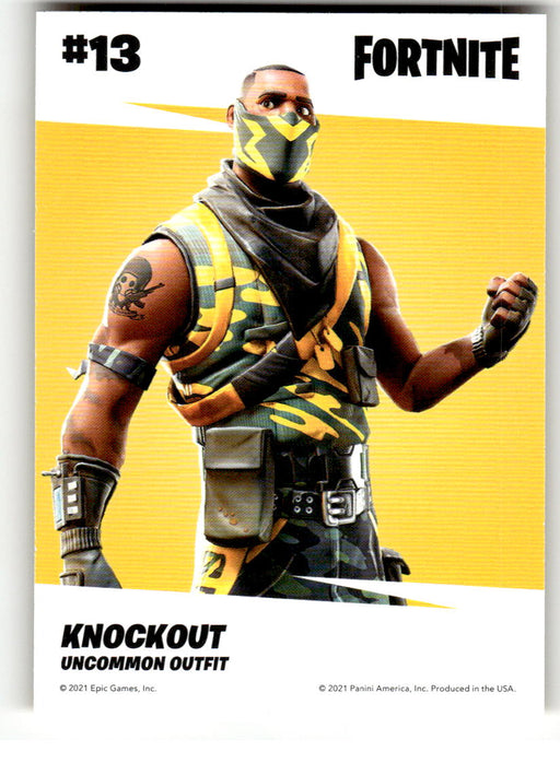 Knockout 2021 Panini Fortnite Series 3 Back of Card