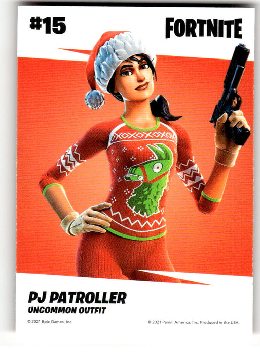 PJ Patroller 2021 Panini Fortnite Series 3 Back of Card