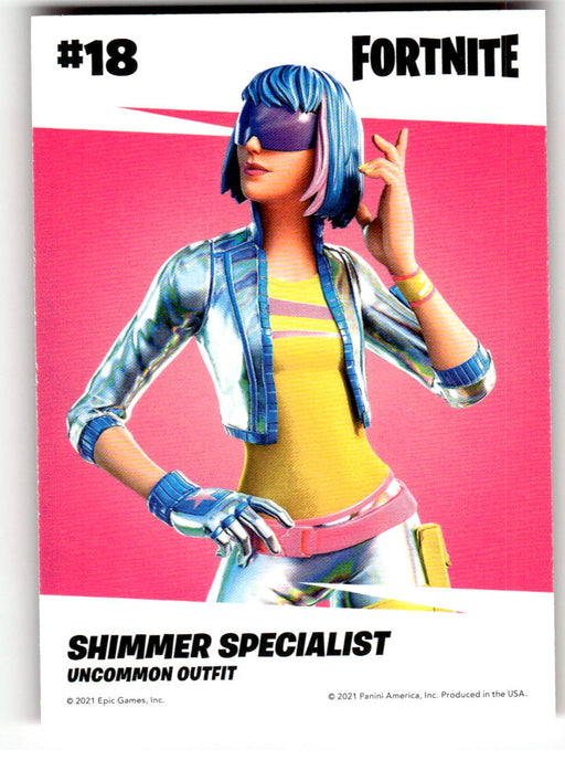 Shimmer Specialist 2021 Panini Fortnite Series 3 Back of Card