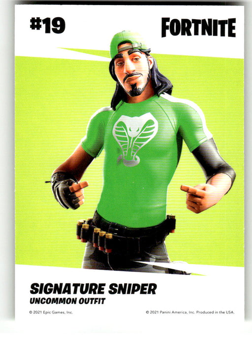 Signature Sniper 2021 Panini Fortnite Series 3 Back of Card