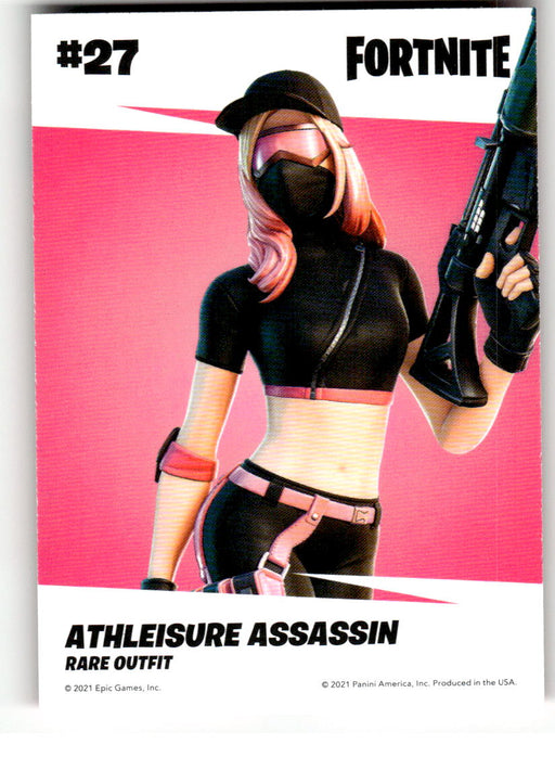 Athleisure Assassin 2021 Panini Fortnite Series 3 Back of Card