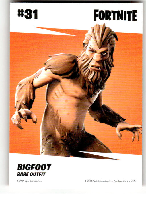 Bigfoot 2021 Panini Fortnite Series 3 Back of Card