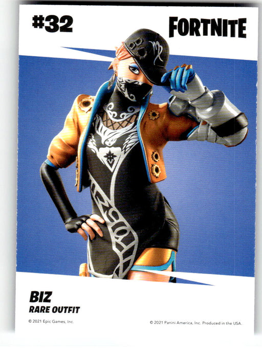 Biz 2021 Panini Fortnite Series 3 Back of Card