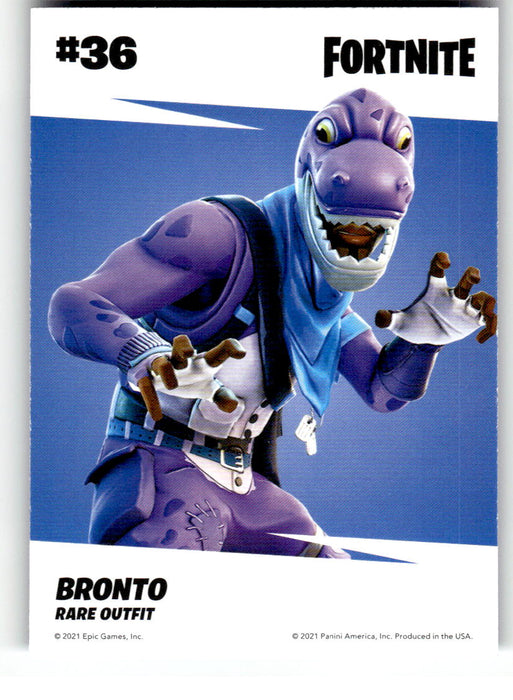 Bronto 2021 Panini Fortnite Series 3 Back of Card