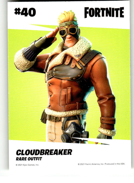 Cloudbreaker 2021 Panini Fortnite Series 3 Back of Card