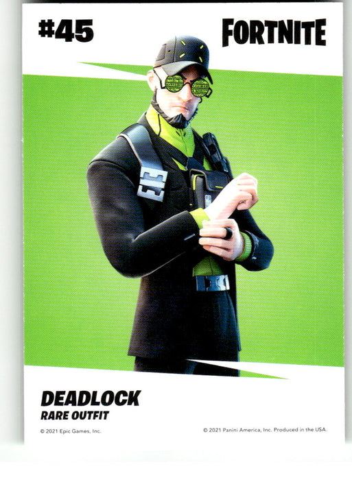 Deadlock 2021 Panini Fortnite Series 3 Back of Card