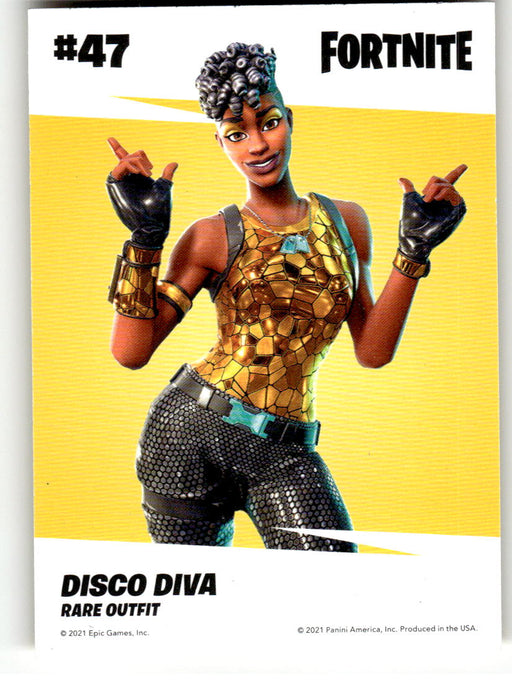 Disco Diva 2021 Panini Fortnite Series 3 Back of Card