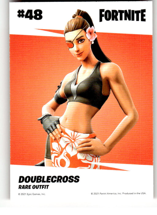 Doublecross 2021 Panini Fortnite Series 3 Back of Card