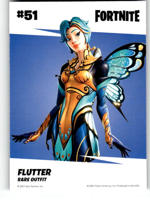 Flutter 2021 Panini Fortnite Series 3 Back of Card