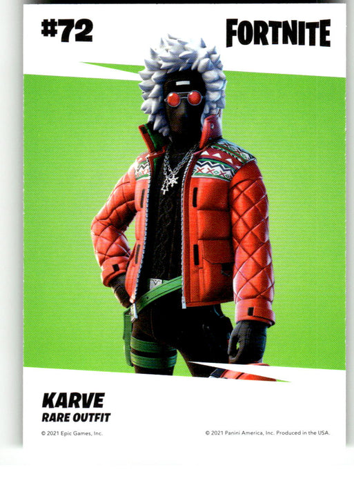 Karve 2021 Panini Fortnite Series 3 Back of Card