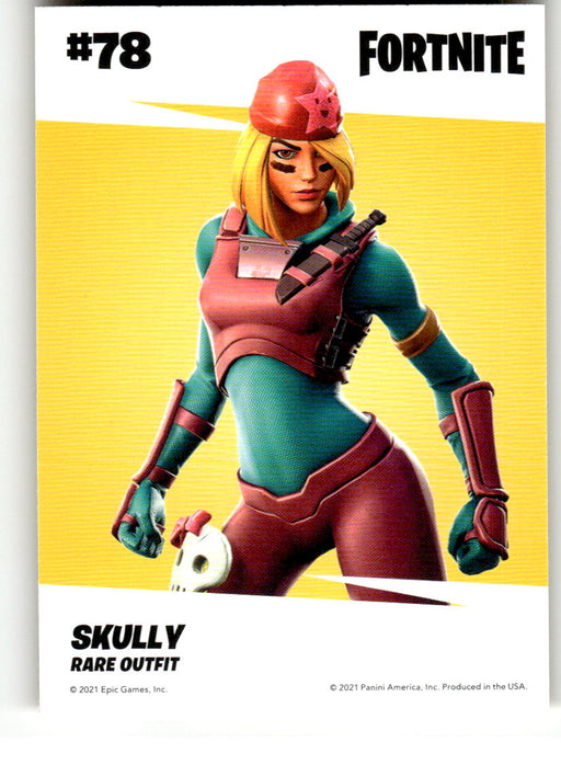 Skully 2021 Panini Fortnite Series 3 Back of Card