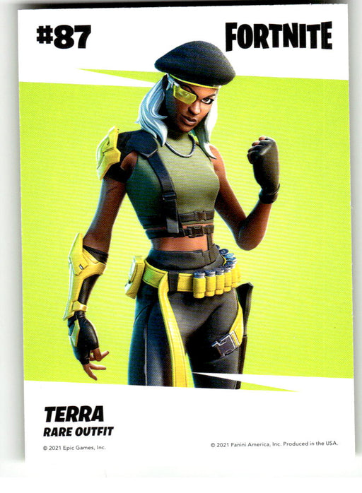 Terra 2021 Panini Fortnite Series 3 Back of Card