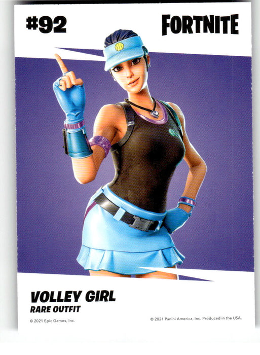 Volley Girl 2021 Panini Fortnite Series 3 Back of Card