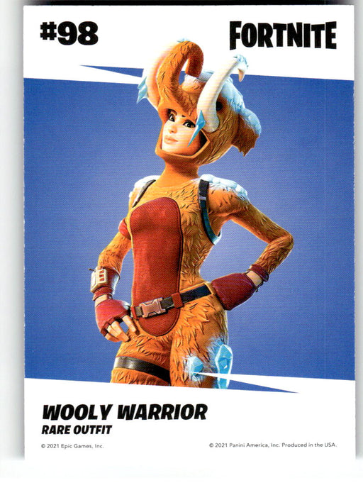 Wooly Warrior 2021 Panini Fortnite Series 3 Back of Card