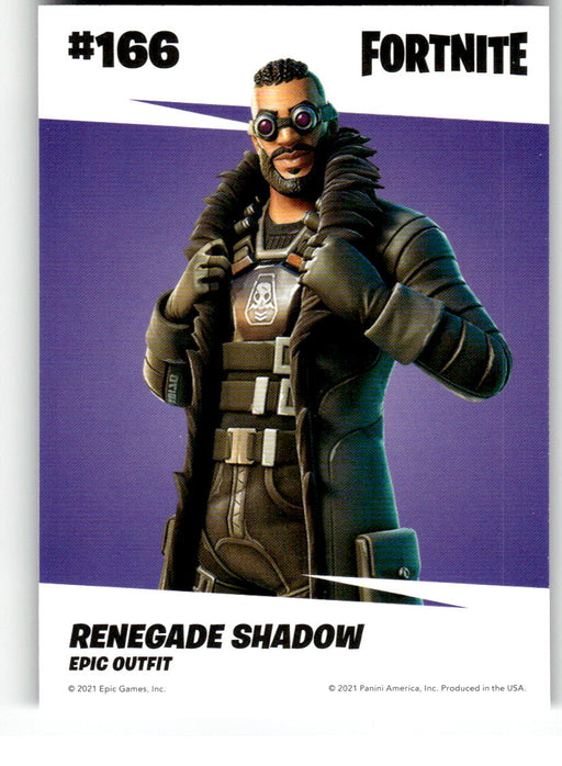 Renegade Shadow 2021 Panini Fortnite Series 3 Back of Card