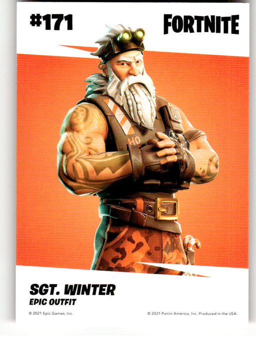 Sgt. Winter 2021 Panini Fortnite Series 3 Back of Card