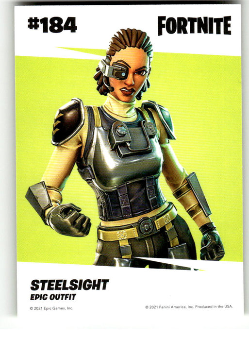 Steelsight 2021 Panini Fortnite Series 3 Back of Card