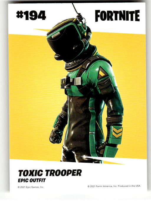 Toxic Trooper 2021 Panini Fortnite Series 3 Back of Card