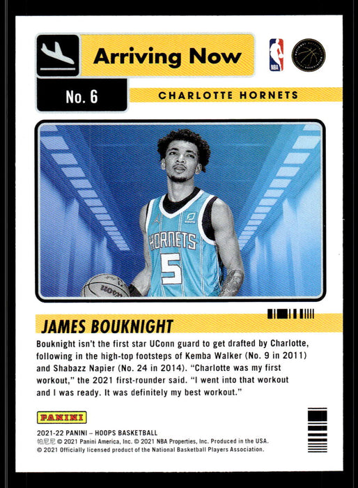 James Bouknight 2021 Panini NBA Hoops Arriving Now Back of Card