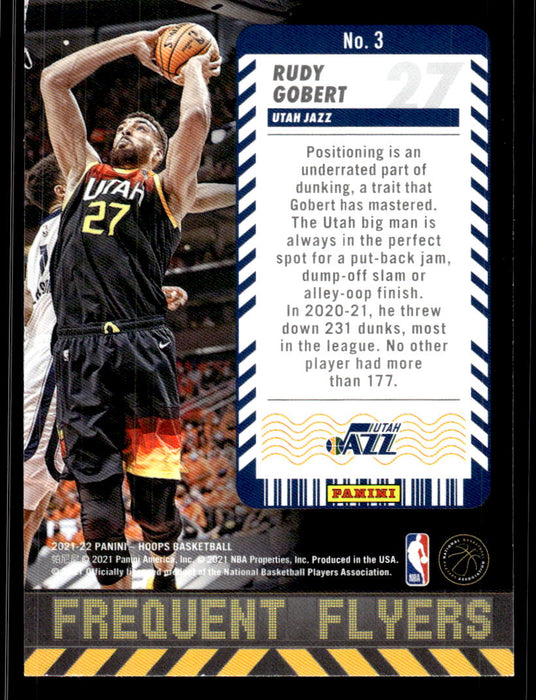 Rudy Gobert 2021 Panini NBA Hoops Frequent Flyers Back of Card