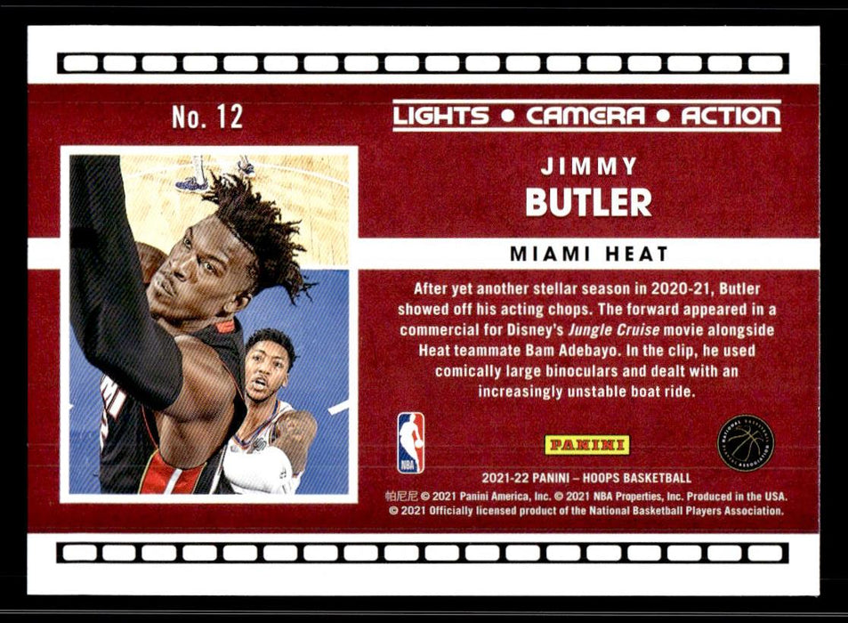 Jimmy Butler 2021 Panini NBA Hoops Lights Camera Action Back of Card