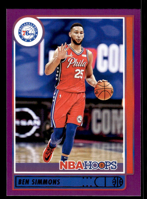 Ben Simmons 2021 Panini NBA Hoops Purple Front of Card