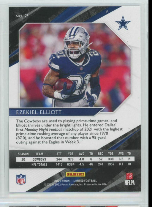 2021 Panini Limited Football #2 Ezekiel Elliott Dallas Cowboys - Collectible Craze America