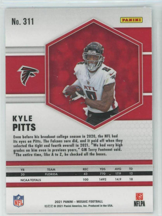 2021 Panini Mosaic #311 Kyle Pitts RC Atlanta Falcons - Collectible Craze America