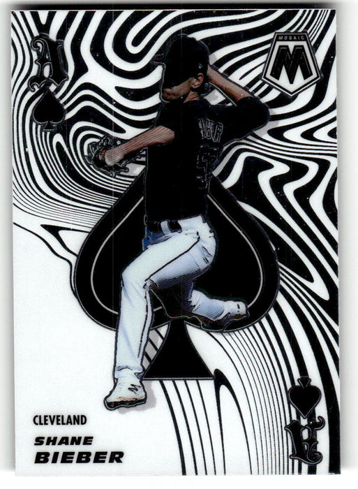 Shane Bieber 2021 Panini Mosaic Baseball Aces Front of Card